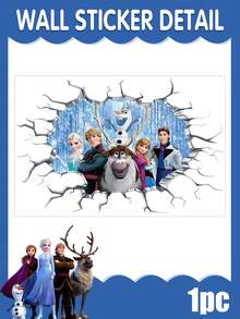 Disney 迪士尼冰雪奇缘 3D 立体效果墙贴，艾莎、安娜和雪宝可移除墙贴，用于房间装饰。用这些冰雪奇缘主题的 3D 立体效果墙贴，将您的生活空间变成一个神奇的冬季仙境。墙贴上印有艾莎、安娜、雪宝、克里斯托夫和驯鹿斯文，展现了这部深受喜爱的系列动画中的标志性场景。 - Wall sticker - 查看 4