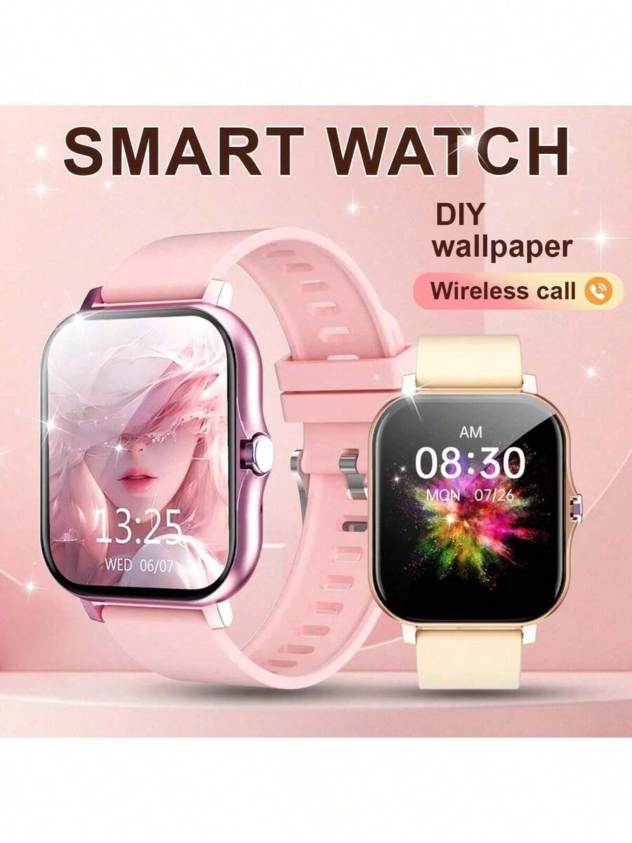 AQMWWG Jam Tangan Pintar Layar Sentuh Penuh 1,83 Inci untuk Pria dan Wanita, Panggilan Nirkabel, Notifikasi Pesan, Penghitung Langkah Olahraga, Kontrol Kamera, Musik Nirkabel, Alarm, Tampilan Jam yang Dapat Disesuaikan, Berbagai Mode Olahraga, Cocok Sebagai Hadiah Liburan
