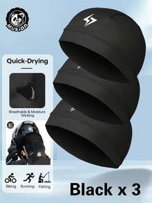 Musion 1-3pcs Lightning Print Skull Cap, Breathable Mesh Helmet Liner, Soft Quick-Dry Sweat-Absorbent Headband, Suitable For Motorcycle And Outdoor Sports - Multicolor - View 9