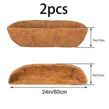2pcs 24-Inch (Approx. 60.9cm) Coco Fiber Liner - Coco Liner For Window Boxes, Fence Planters | Coco Liner For Hanging Baskets, Planter Box Liners, 24-Inch (Approx. 60.9cm) Coconut Fiber Liner, Suitable For Planters. - A - View 9