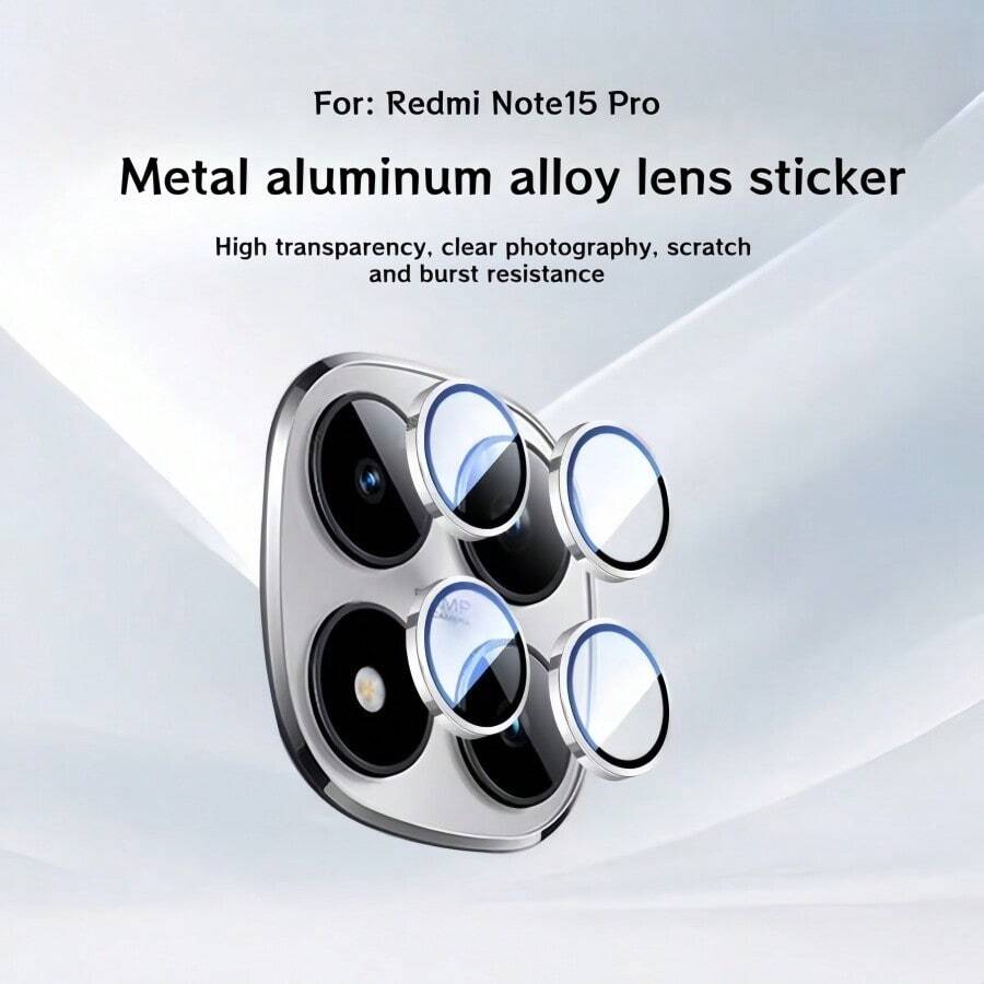 Redmi Note 15/14/13 Pro/Poco 7/8 Pro/Poco M8/Poco X8 Pro Ma/POCO F7 相機鏡頭保護膜，智慧型手機後置鏡頭蓋，銀色，送給朋友與家人的生日禮物
