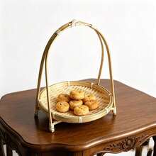 Natural Bamboo Woven Multipurpose Handled Storage Basket, Suitable For Kitchen, Dining Room, Garden, Camping, Fruit Organization, Etc. (Simple Assembly Required) - A - View 2