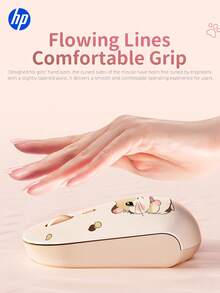 HP Wireless Silent Mouse, Ergonomic Right-Handed Design, 2.4GHz Stable Connection For Desktop & Laptop, Cute Printed Options, Portable For Holiday Gifts - View 3