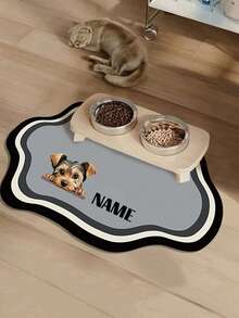 Individuell anpassbare schnell trocknende Futterunterlage für Haustiere, personalisiert mit Foto und Namen des geliebten Haustieres, spritzwassergeschützt, saugfähig, leicht zu reinigen, geeignet für Hunde und Katzen, waschbare Futterunterlage, perfektes Geschenk für Haustierbesitzer, witziges Haustier-Design, strapazierfähige Haustier-Matte (Hinweis: Die Größe 30*40 ist relativ klein, bitte wählen Sie für Katzen und Hunde die mittlere oder große Größe) - Verschiedenfarbig - Übersicht 6
