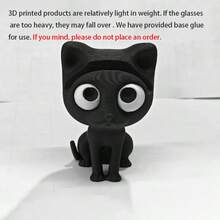 1个3D打印猫咪眼镜架（不含镜框） - 可爱的塑料桌面收纳盒，带眼镜支架，无需电源，家居装饰和节日礼物，适合万圣节、复活节、情人节、办公用品、家居收纳。 - 彩色 - 查看 6
