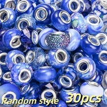 30/50顆 9x14mm 9款混色樹脂歐式大孔隔珠 鑲鑽手工珠 DIY手鍊筆珠手工配件 - 彩色 - 查看 18