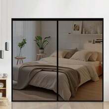 Summer Upgraded Black Fiberglass Anti-Mosquito Door Curtain, High Transparency Mesh, Strong Magnetic Self-Closing, Suitable For Home Use, Thick & Durable, Invisible Design, Breathable, No Drill Installation, Anti-Insect Door Curtain - Glass Black - View 5