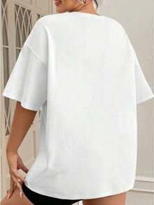 1 Personalized T-Shirt For Mom With Floral Design, 100% Cotton, Personalized T-Shirt For Mom With Children's Names, T-Shirt For Mom With Children's Names, T-Shirt For Mother's Day, Mother's Day Gift - Sizes S-2XL, Breathable And Comfortable. - 白色 - 查看 2