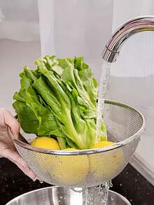 Bộ 2 tô trộn salad bằng thép không gỉ, tô rửa rau củ, rổ lọc cơm, rổ lọc đa năng và tô trộn, thích hợp để rửa rau củ, trái cây, cơm, an toàn khi rửa bằng máy rửa chén và chống gỉ. - Nhiều màu - Xem 5