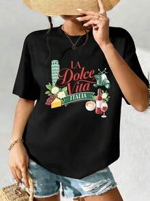 Dam-T-shirts - Svart - Visa 2