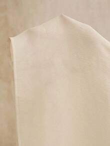 Blusa elegante y chic de cuello alto, manga larga y puños con lazo para uso diario - Champán - Ver 8