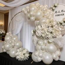 237 Stücke Elfenbein Perlen Latex Luftballons mit Perlen Dekor, geeignet für Geburtstagsfeiern, Hochzeiten, Abschlussfeiern, Babypartys, Jahrestage, Babypartys, Partys, Heimdekoration, Raumdekoration, Fotohintergrund, Neujahr und Valentinstag - Übersicht 5