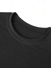 Camiseta de manga corta con estampado de estrellas, camiseta oversize de cuello redondo y corte holgado para mujer, apta para todas las edades. Cómoda y elegante, la elección perfecta para el verano. JBYC - Negro - Ver 6