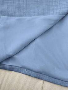 Conjunto de 2 piezas de chaqueta de traje y pantalones de cuello alto de un solo botón, estilo casual de negocios, apto para todas las estaciones - Celeste - Ver 6