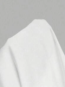 1 pieza Blusa de hombro caído plisada de moda para vacaciones - Multicolor 2 - Ver 5