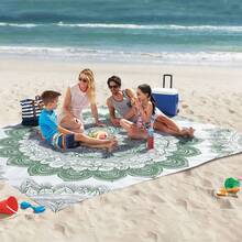 1pc Bohemian Mandala Patterned Beach Mat, Extra-Large Beach Mat, Lightweight And Durable. Ideal For Travel, Camping, And Picnics. Extra-Large Size For Adults. Highly Suitable For Beaches And Outdoor Adventures - A - View 4