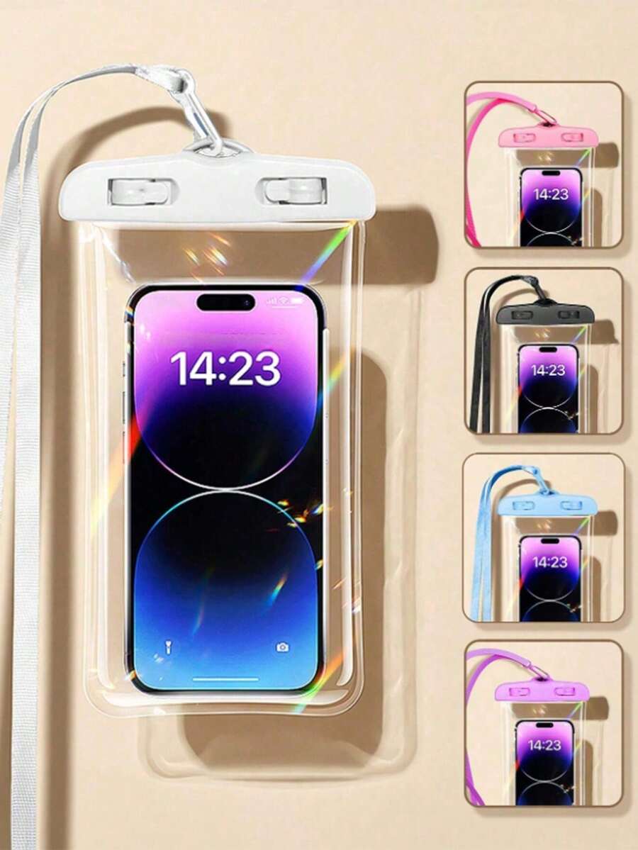 1件通用防水手機袋，防水手機殼，IPX8防水手機袋，適用於游泳、水下、海灘手機防水袋，智慧型手機防水袋，旅行、露營、游泳、夏季、返校