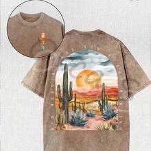 Camiseta de mujer con estampado de cactus del desierto y texto "morning grace", camiseta de moda de algodón lavado de alta calidad de la marca Orca S, camiseta unisex, una opción popular para el uso diario, adecuada como regalo para familiares y amigos en el Día de San Patricio, Pascua, Carnaval, Día de la Madre, Día de la Independencia y otros días festivos. Informal. - Gris - Ver 7