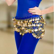 1pc Glitter Tassel Wavy Belly Dance Costume, Fashionable Shiny Sequin Skirt, Suitable For Carnival Performance, Party, Nightclub, Beach, Bohemian Retro Style - Multicolor - View 16