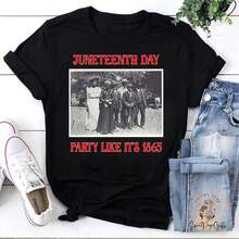 Celebrate Like It's The Nineteenth Day Of 1865! Celebrate The Unisex Liberty T-Shirt, Liberty 1865, 1865 Liberty Shirt, 100% Cotton Unisex T-Shirt - Premium Casual Comfortable Fit - 黑色 - 查看 1