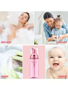 1/3/12 pièces Bouteilles Distributrices de Savon Mousse 60ml/2oz, Bouteilles Distributrices de Savon en Plastique Transparent, Bouteilles Pompe Rechargeables Mini, Convient pour le Lavage du Visage, le Soin des Cils, le Shampooing, les Soins de la Peau (Rose) - Voir 6