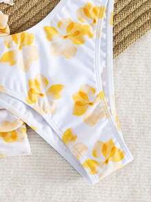 Conjunto de bikini sexy con tirantes de espagueti y estampado aleatorio para mujeres 2026, conjunto de verano, elegante, Día de San Valentín, playa, vacaciones, casual, único, conjunto de verano, conjunto de vacaciones de verano, primavera, conjunto de Día de San Valentín para mujeres, carnaval - Multicolor 3 - Ver 4