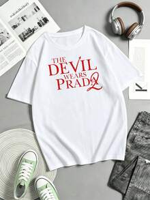 The Devil 2 Minimalist Logo Style Cotton T-Shirt - White - View 8
