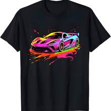 Conceptos exóticos camiseta gráfica de coche deportivo supercar de lujo hypercar - Negro - Ver 1