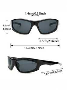1/2pcs Men's Personalized Street Tech Futuristic Fashion Glasses, Suitable For Driving, Camping, Outdoor Cycling, Golf, Mountaineering As Decoration - Multicolor - View 4