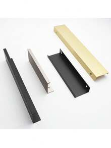 Maniglia per mobile montata sul bordo, di design moderno e minimalista, in lega di alluminio, adatta per accessori hardware di cucina, armadi e cassetti - Multicolore - Visualizzare 3