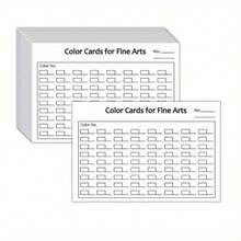 Art Student Color Reference Cards, Fillable Blank Color Chart, White Paper Paint Mixing Record Sheet For Painting Practice - A - View 8