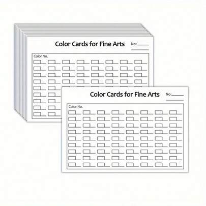 Tarjetas de color en blanco para bellas artes, seguimiento de mezcla de colores de acuarela y pintura, gráfico de registro de número de color de papel blanco para artistas y estudiantes