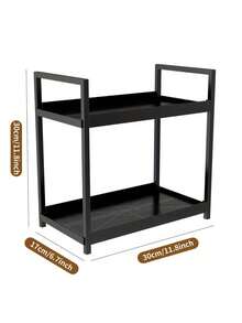 1 Peça Estante de Armazenamento de Cozinha, Prateleira de Balcão de 2 Camadas - Organizador de Mesa Portátil, Prateleira de Balcão de Café Multifuncional, Organizador de Escritório, Adequado para Decoração Doméstica, Cosméticos, Livros, Quarto, Escritório, Itens de Cozinha Externa Acessórios de Cozinha Utensílios de Cozinha - multicolorido - Visão 9