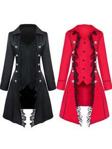 Cosplay Clothing - Lace Trim Skirt - Red - View 2