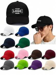 Customizable Baseball Cap (Text/Pattern) - Unisex, Adjustable, Multiple Colors Available. Featuring English Letter Design, Suitable For Men And Women, Any Pattern Can Be Directly Printed On The Cap. Perfect For Outdoor Activities And Daily Wear, Suitable For All Seasons, With Commemorative Meaning - Multicolor - View 3