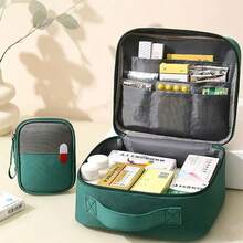 1pc Large Capacity Medicine Storage Bag, Portable First Aid Kit Organizer, Waterproof & Dustproof Multi-Compartment Medical Bag For Home, Travel, Emergency Use - Multicolor - View 2