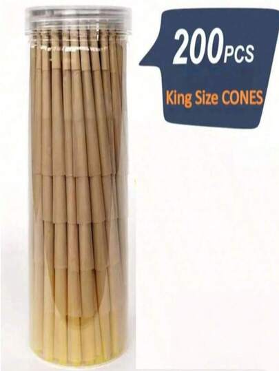 1000/200/100/50/30/10 Cônes naturels pré-roulés - Papiers à rouler ultra fins de format King Size brûlant lentement avec embouts filtrants - Forme de corne pour accessoires, cigarettes électroniques, cadeaux pour la Saint-Valentin/Noël et accessoires de fumeur, cadeaux pour la Fête des Pères