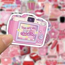 50pcs Cute Girly Printable Stickers, Decorative Stationery, Suitable For Books, Laptops, Water Bottles, Phone Cases, Suitcases, Guitars, And Helmets - Multicolor - View 7