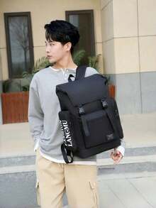 1pc Large Capacity Fashion Backpack (With Cherry Pendant) - Student Campus Bookbag/Commute Casual Backpack, Suitable For Classroom Book Storage, Daily Outings, Office Commute Organization (Campus Desk, Daily Shopping, Office Commute, Short-Distance Travel), Student Supplies Storage, Daily Personal Items Organization, Office File Arrangement, Lightweight Travel Packing - Various Colors - View 3