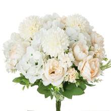 1PC Artificial Peony Flower, Mixed Bouquet, Suitable For Weddings, Home Decoration, Party Decoration, Dining Table Decoration - White - View 4