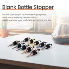 10 Pieces Blank Bottle Stopper With Threaded Post Metal Wine Stopper Inserts Set Hardware For Wood Turning DIY Project - Multicolor - View 4