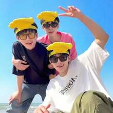1 pieza Sombrero visera con forma de mano, sombrero de sol creativo y divertido con diadema de palma, sombrero de sol ajustable y giratorio multifuncional para protección solar en actividades al aire libre, adecuado para primavera, verano, otoño, festivales, fiestas, duradero y práctico. - Amarillo - Ver 7