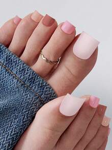 150pcs Toenail Patches - Soft Gel Nails, 5 Dopamine Color Matte Styles, Suitable For Women's Summer Wear Nail Decoration - Multicolor - View 3