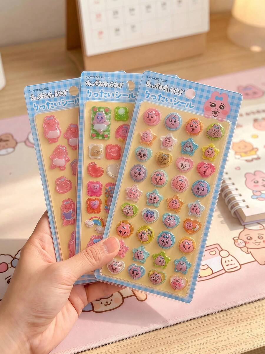 可愛防水貼紙,適用於剪貼簿、DIY裝飾、玩具、行李箱、筆記本、生日禮物盒,適合兒童 - 彩色 - 查看 1