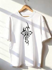 Camiseta de Manga Corta con Motivo Gótico,Camiseta de manga corta de moda para primavera y verano de 2026, hecha en México, 180 gramos. Estampado de dibujos animados, modelo de pareja, apta para uso interior o exterior. Cuello redondo, unisex, ideal para oficina y ocio. Paquete de una pieza. - WH-P631577SLNDXZGY436 - Ver 1