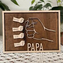 1pc Creative Father's Day Wooden Decorative Hanging Ornament, Fist Design Wall Art, Personalized Wooden Home Decor, "Dad" Birthday Gift, Father's Day Gift, New Dad Gift, Father-Daughter Gift - Multicolor - View 11