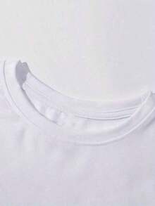 Fashion Clothing: Women's Casual Short Sleeve T-Shirt - Miami Oval Emblem Design, White And Navy Letter Print, Medium Elastic Crew Neck, Suitable For Spring, Summer And Autumn, Machine Washable, Loose Fit, Bold Pattern, Soft Texture Fashion T-Shirt. Classic Crew Neck, Short Sleeve, Solid Basic Style, 100% Cotton. - 白色 - 查看 6