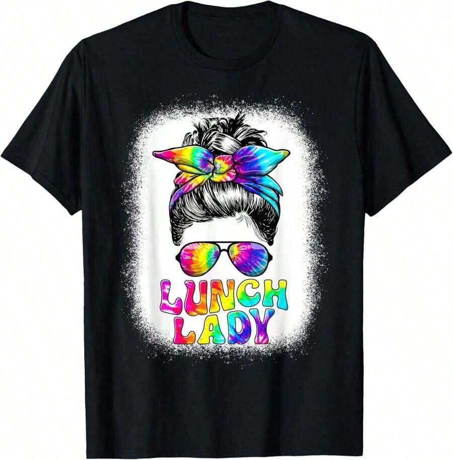 GiftGiftLunch Camiseta de Trabajadora de Cafetería con Moño Desordenado SoftSoft - Negro 11 - Ver 1