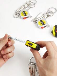 1pc Men's Portable Mini Wrench Keychain, Creative Minimalist Adjustable Metal Universal Wrench Keychain With Screwdriver Pliers Tape Measure Multi-Function Portable Tool Bag Hanging Accessory, Car Key Chain, Backpack Keyring, Gift For Boyfriend, Birthday Gift - Multicolor - View 3