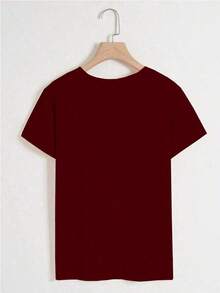 Camiseta Personalizada de Manga Corta con Cuello Redondo y Estampado de Oso de Dibujos Animados para Mujer - Estilo Vintage Urbano, Camiseta Holgada de Algodón con Cuello Redondo - Negro - Ver 7